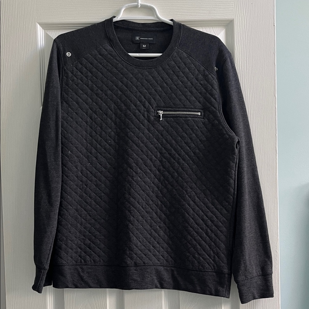Men's Black Quilted Sweater